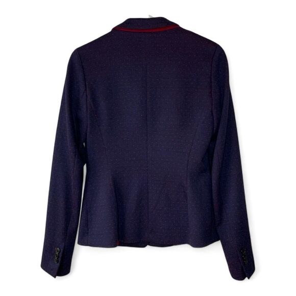 Esprit Navy 2 Button Blazer with Polka Dots Size 4 - Picture 3 of 9